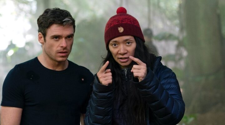  Richard Madden y Chloé Zhao tras las cámaras de 'Eternals' (2021)