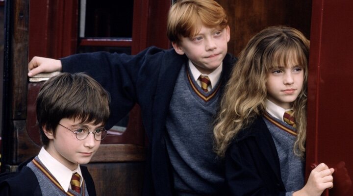  Daniel Radcliffe, Rupert Grint y Emma Watson en 'Harry Potter'