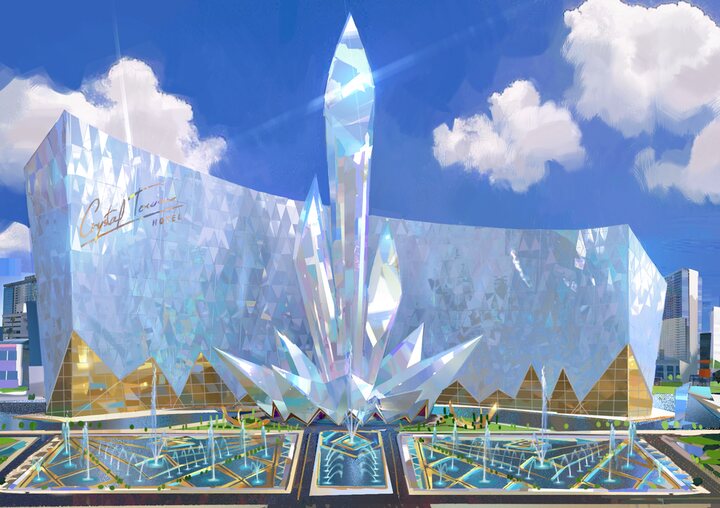 Concept Art del Crystal Corporate Building en 'Canta 2'