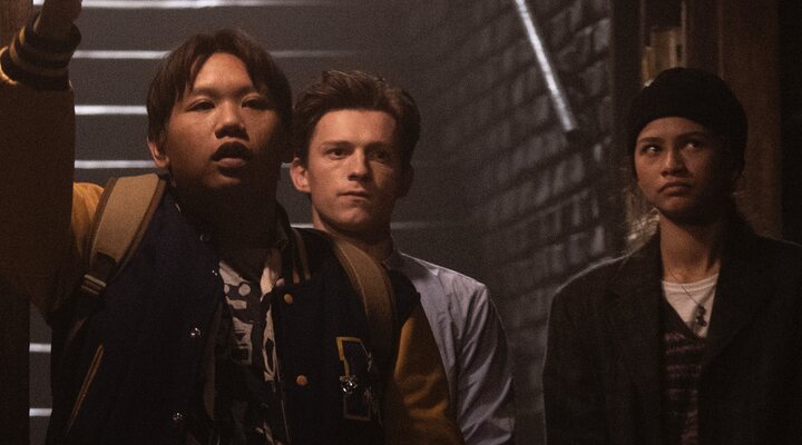 Jacob Batalon, Tom Holland y Zendaya en 'Spider-Man: No Way Home'