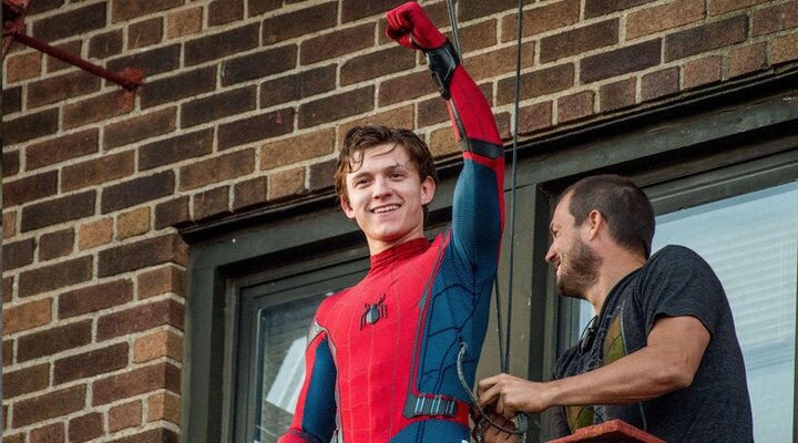  Tom Holland en el rodaje de 'Spider-Man'