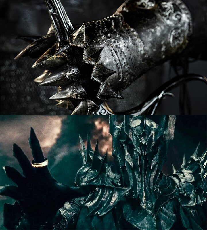 Comparativa de Sauron en los pósters de 'El Señor de los Anillos: Los Anillos de Poder' y en las películas de Peter Jackson