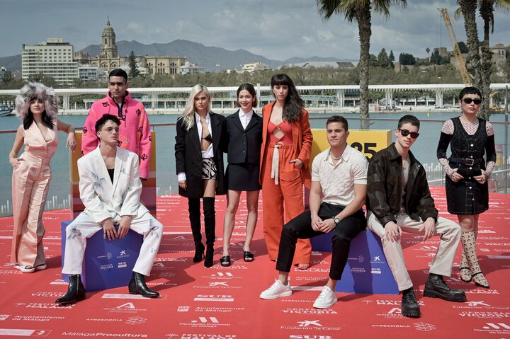 Los protagonistas de 'Élite' en el Festival de Málaga