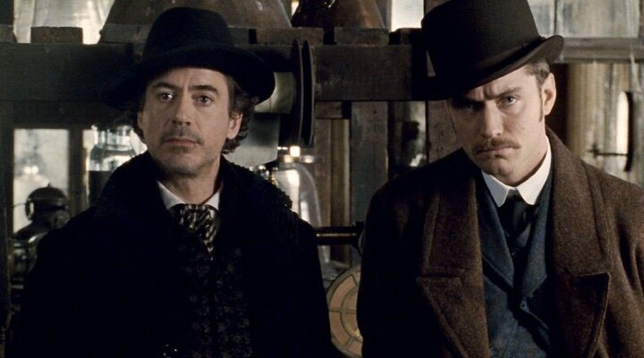  Robert Downey Jr. y Jude Law en 'Sherlock Holmes'