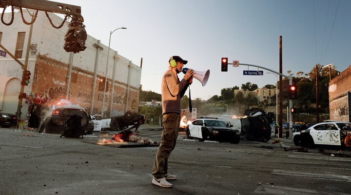 Michael Bay en el rodaje de 'Ambulance. Plan de huida'