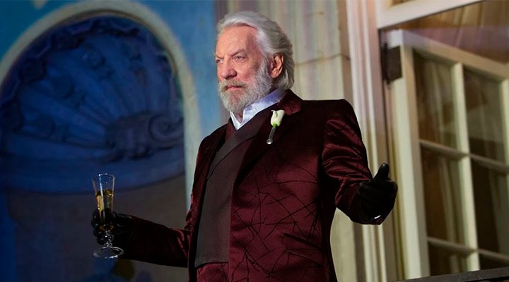 Presidente Snow (Donald Sutherland) en 'Los juegos del hambre'