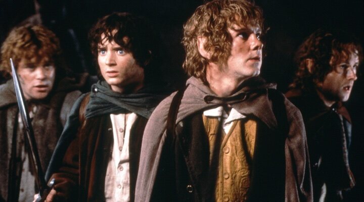 Sean Astin, Elijah Wood, Dominic Monaghan y Billy Boyd en 'El Señor de los Anillos'