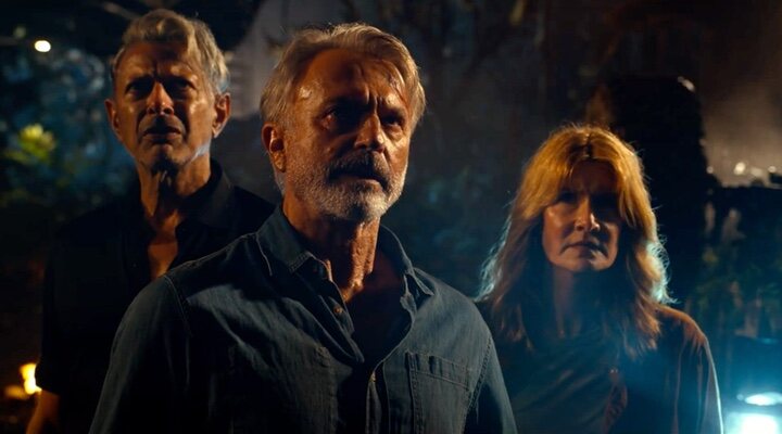 Laura Dern y Sam Neill en 'Jurassic Park'