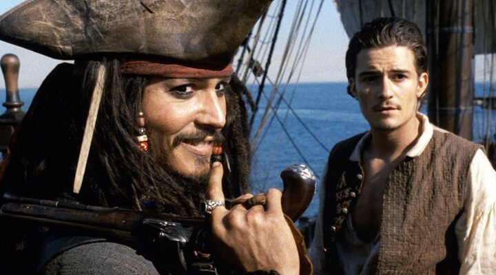 Johnny Depp y Orlando Bloom en 'Piratas del Caribe'