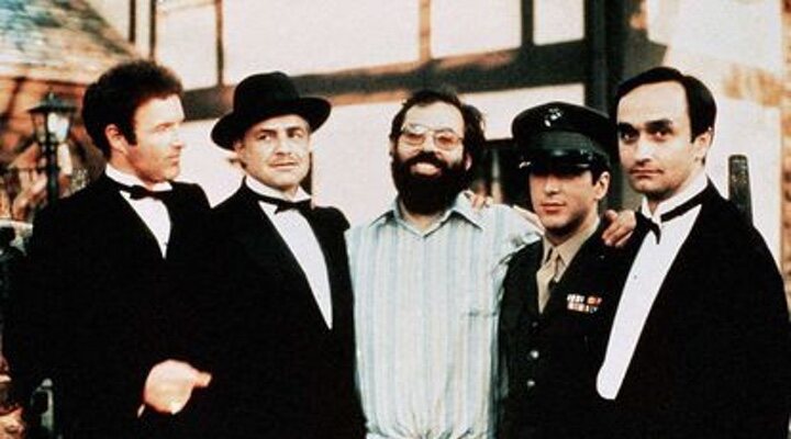 Francis Ford Coppola, James Caan, Marlon Brando, Al Pacino y John Cazale