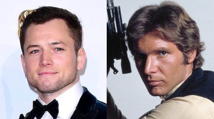 Taron Egerton y Harrison Ford