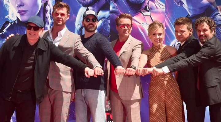 Kevin Feige y los Vengadores originales en la premiere de 'Vengadores: Endgame'