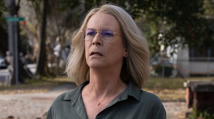 Jamie Lee Curtis como Laurie Strode en 'Halloween: El final'