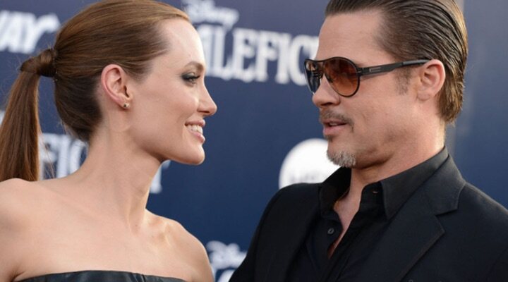 Angelina Jolie y Brad Pitt en la premiere de 'Maléfica'