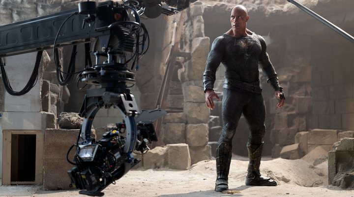 Dwayne Johnson en el rodaje de 'Black Adam'