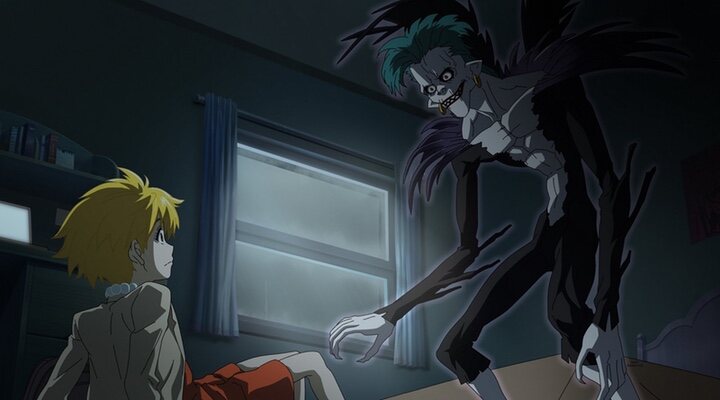  Bart como Ryuk hablando con Lisa, dueña del Death Note