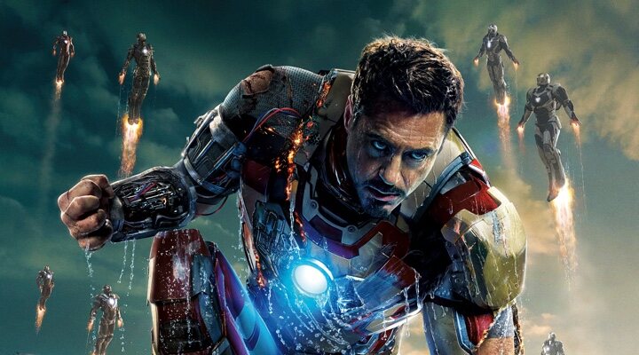 Robert Downey Jr. como Iron man en 'Iron Man 3'