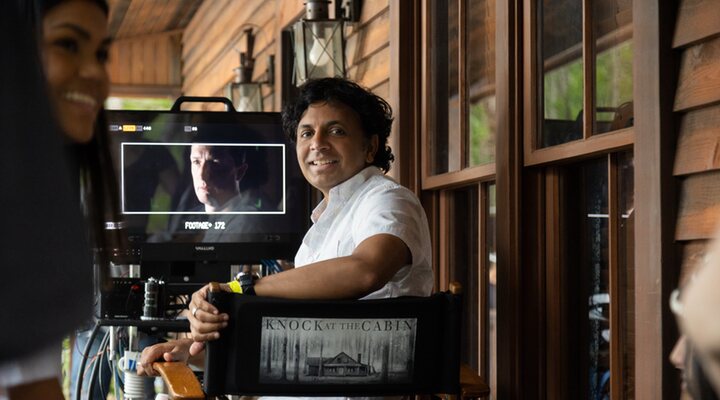 Shyamalan en el rodaje de 'Llaman a la puerta'