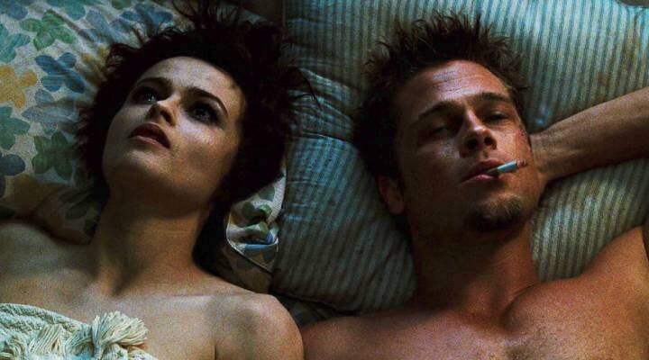 Helena Bonham Carter y Brad Pitt en 'El club de la lucha'