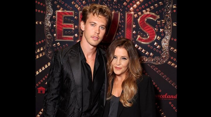 Lisa Marie Presley y Austin Butler en la premiere de 'Elvis'