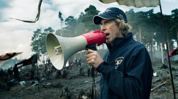 Michael Bay en el rodaje de 'Transformers: El último caballero'