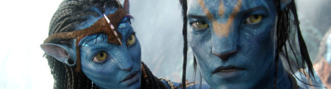 Zoe Saldana y Sam Worthington en Avatar