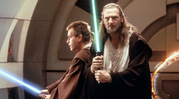  Ewan McGregor y Liam Neeson en 'Star Wars: Episodio I - La amenaza fantasma'