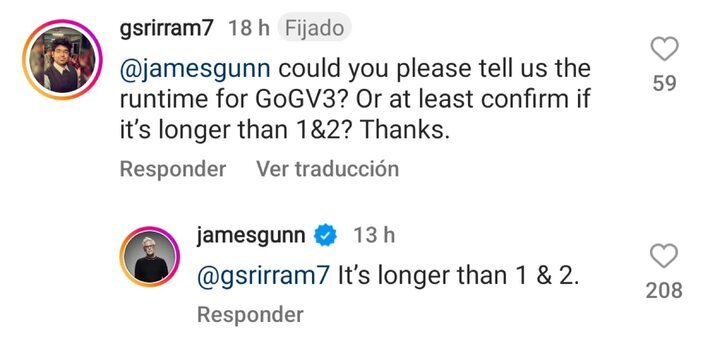 James Gunn responde en Instagram