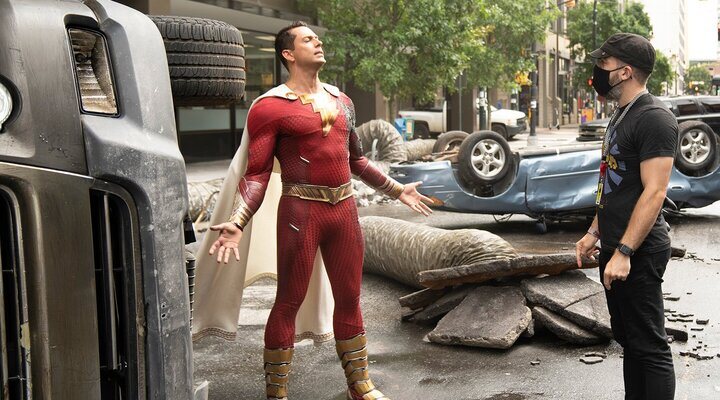 Zachary Levi y David F. Sandberg en 'Shazam: La furia de los dioses'