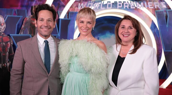 Paul Rudd, Evangeline Lilly y Victoria Alonso