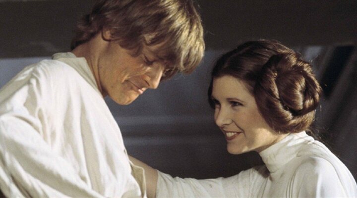 Carrie Fisher y Mark Hamill en 'Star Wars'