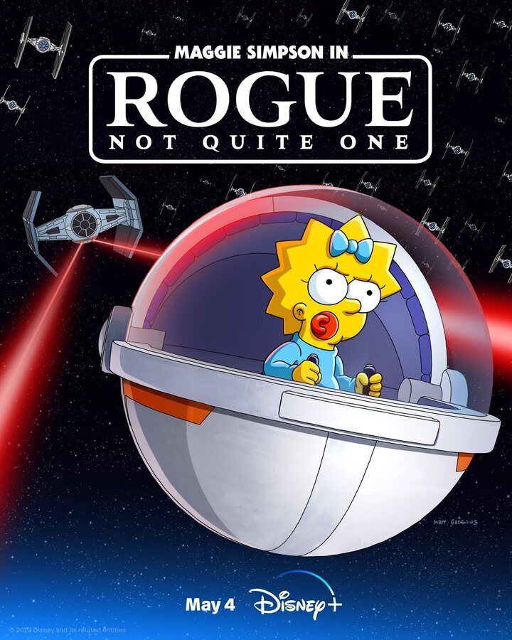 Cartel 'Maggie Simpson en "Casi Rogue One"'