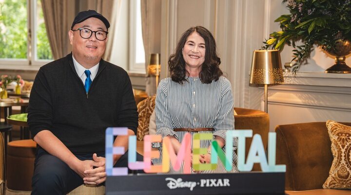 Peter Sohn y Denise Ream, director y productora de 'Elemental', en Madrid