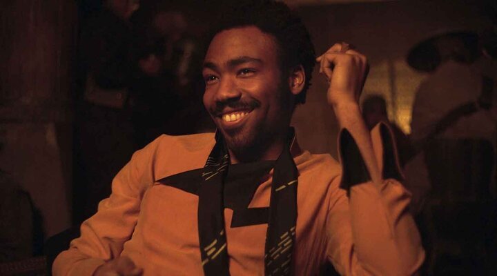  Donald Glover en como Lando en 'Han Solo: Una historia de Star Wars'