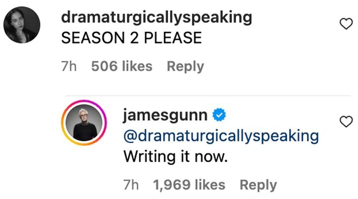 James Gunn confirma que está escribiendo el guión de la segunda temporada