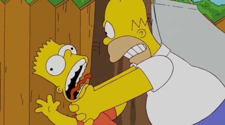 Homer y Bart en 'Los Simpson'