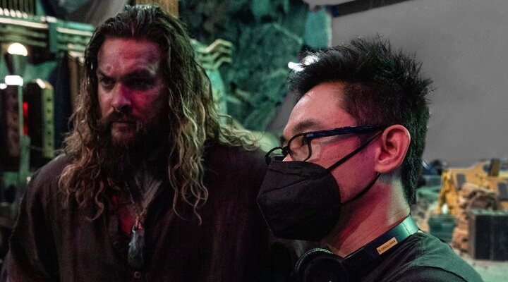 Jason Momoa y James Wan en el rodaje de 'Aquaman y el reino perdido'