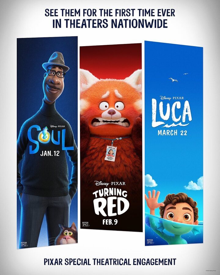 Póster estreno en cines 'Soul', 'Luca', 'Red'