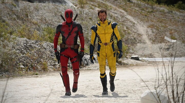 Hugh Jackman y Ryan Reynolds en el rodaje de 'Deadpool 3'