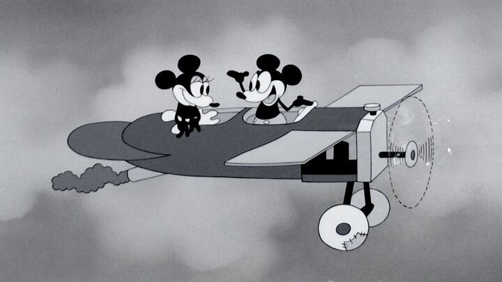 Mickey y minnie en 'Loco por los aviones'