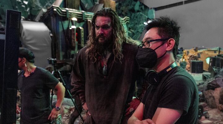 Jason Momoa y james Wan en el rodaje de 'Aquaman y el reino perdido'