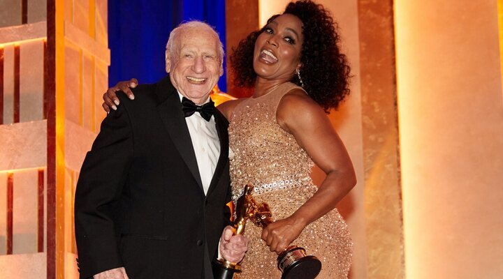 Angela Bassett y Mel Brooks