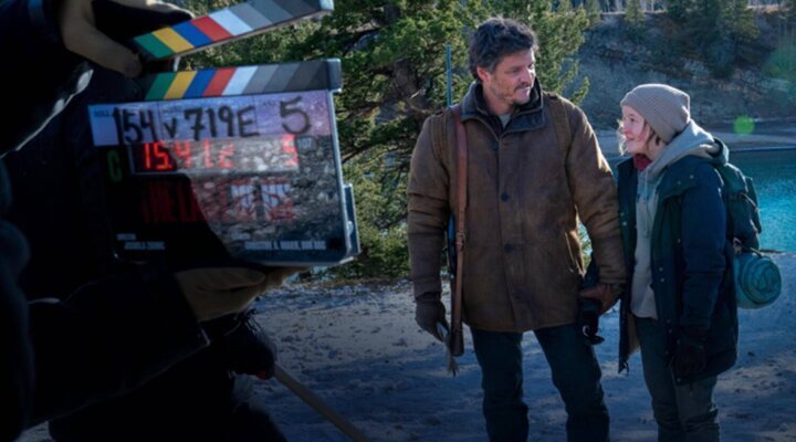 Pedro Pascal y Bella Ramsey en el rodaje de la primera temporada de 'The Last of Us' (HBO Max)