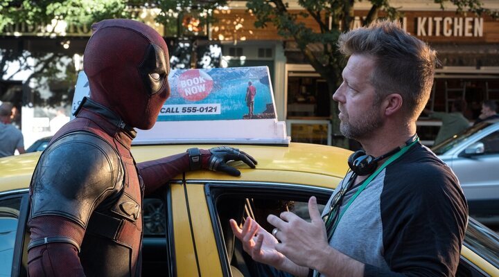 Ryan Reynolds y David Leitch en el rodaje de 'Deadpool 2'