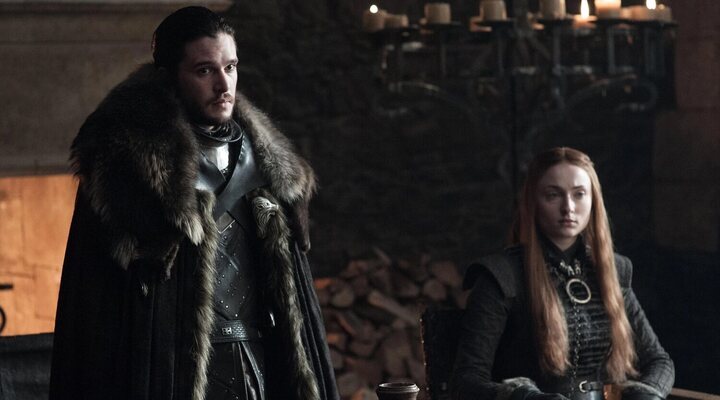 Kit Harington y Sophie Turner en 'Juego de Tronos'