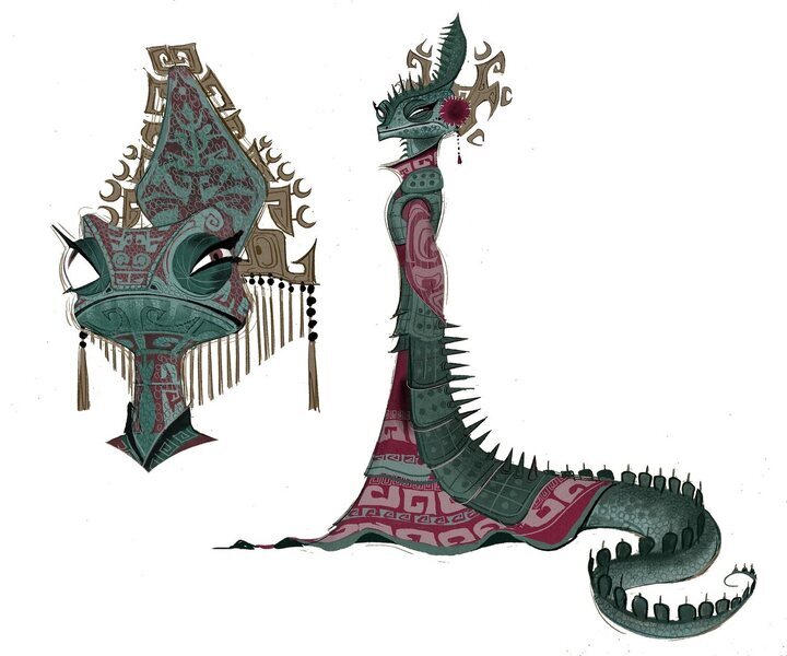 Concept art de Camaleona, de 'Kung Fu Panda 4'