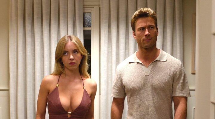 Glen Powell y Sydney Sweeney como Bea y Ben en 'Cualquiera menos tú'