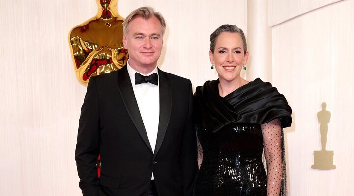 Christopher Nolan y Emma Thomas en los Oscar 2024