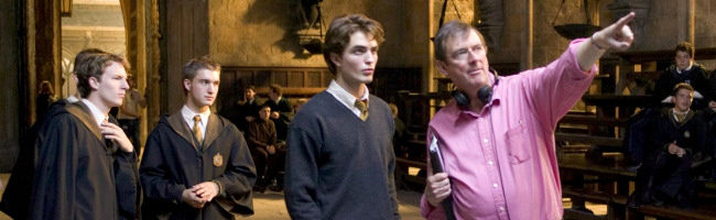 Mike Newell y Robert Pattinson en Harry Potter y el caliz de fuego