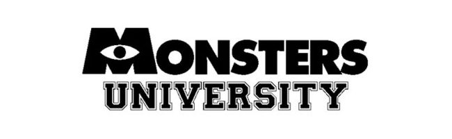 Logo de Monsters University, secuela de Monstruos SA